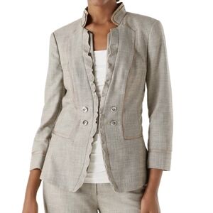 White House Black Market Neutral Crosshatch Suit Jacket size 6